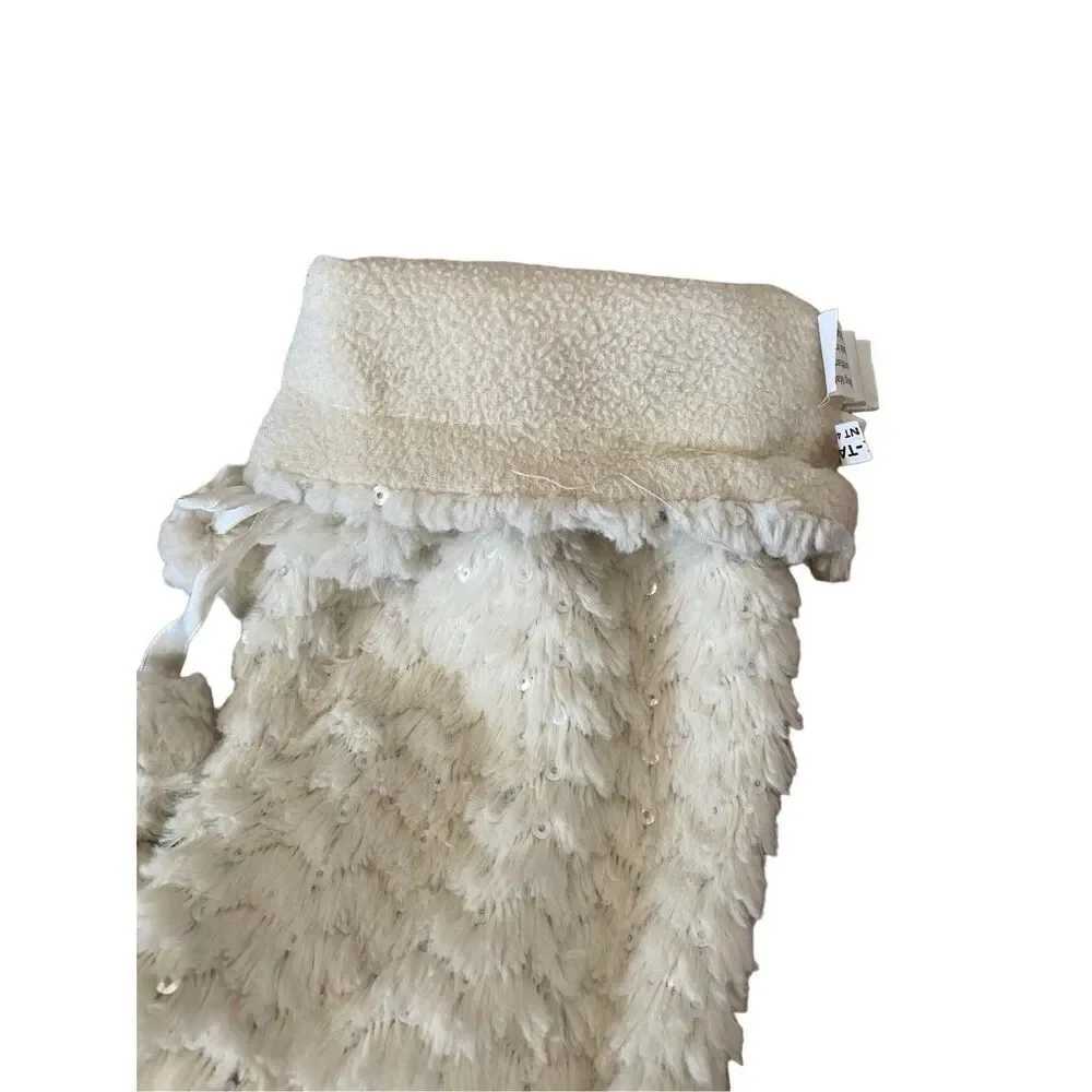 Sequin Sweater Boots Faux Fur Winter Slippers House Shoes